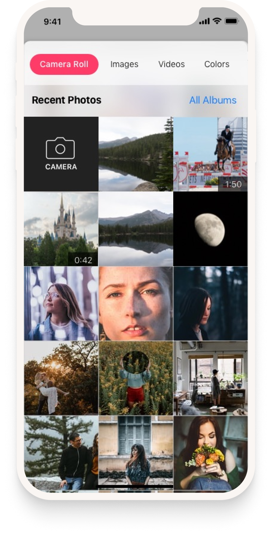 Background selector, photo — screen 1